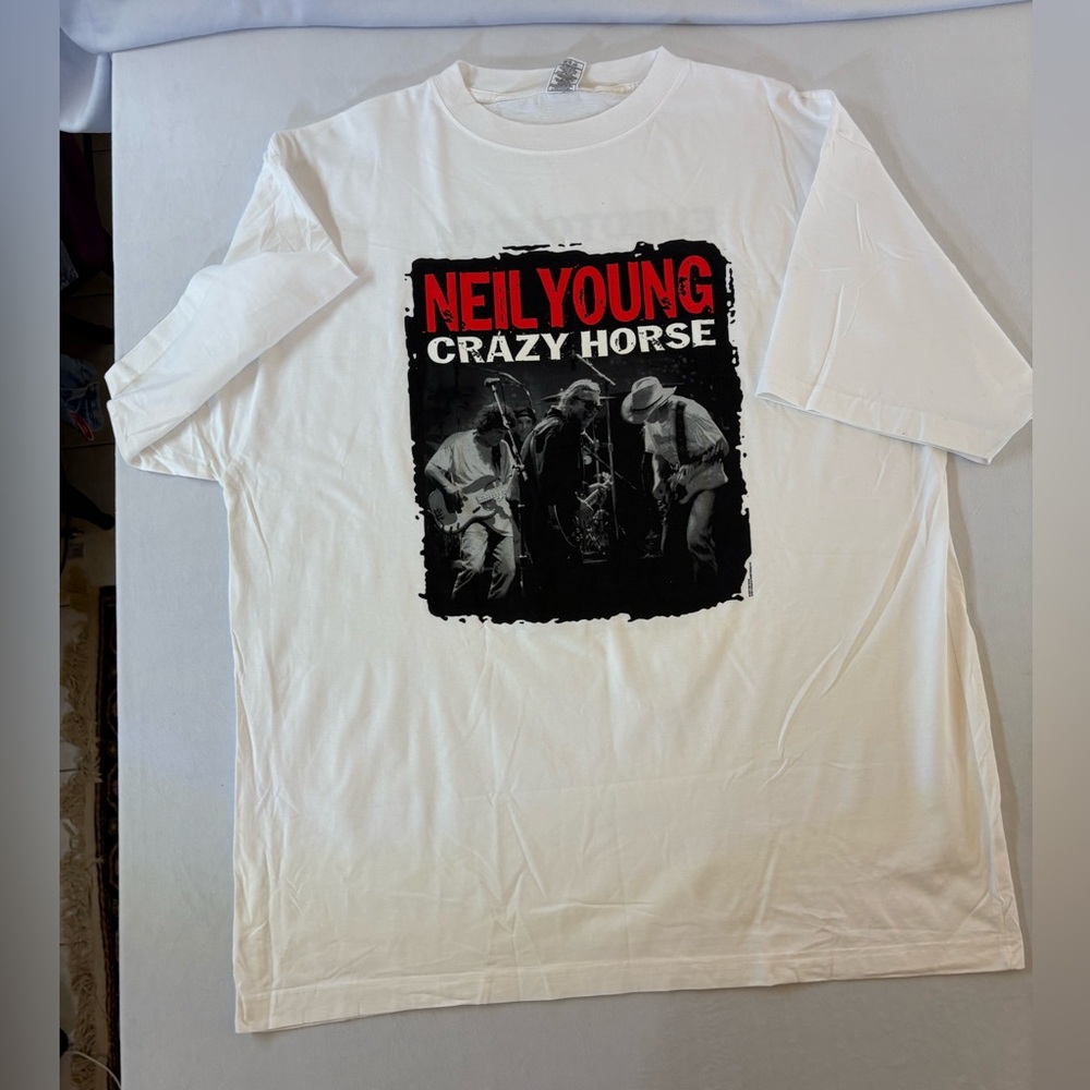 Neil Young Crazy Horse White T-Shirt NWOT